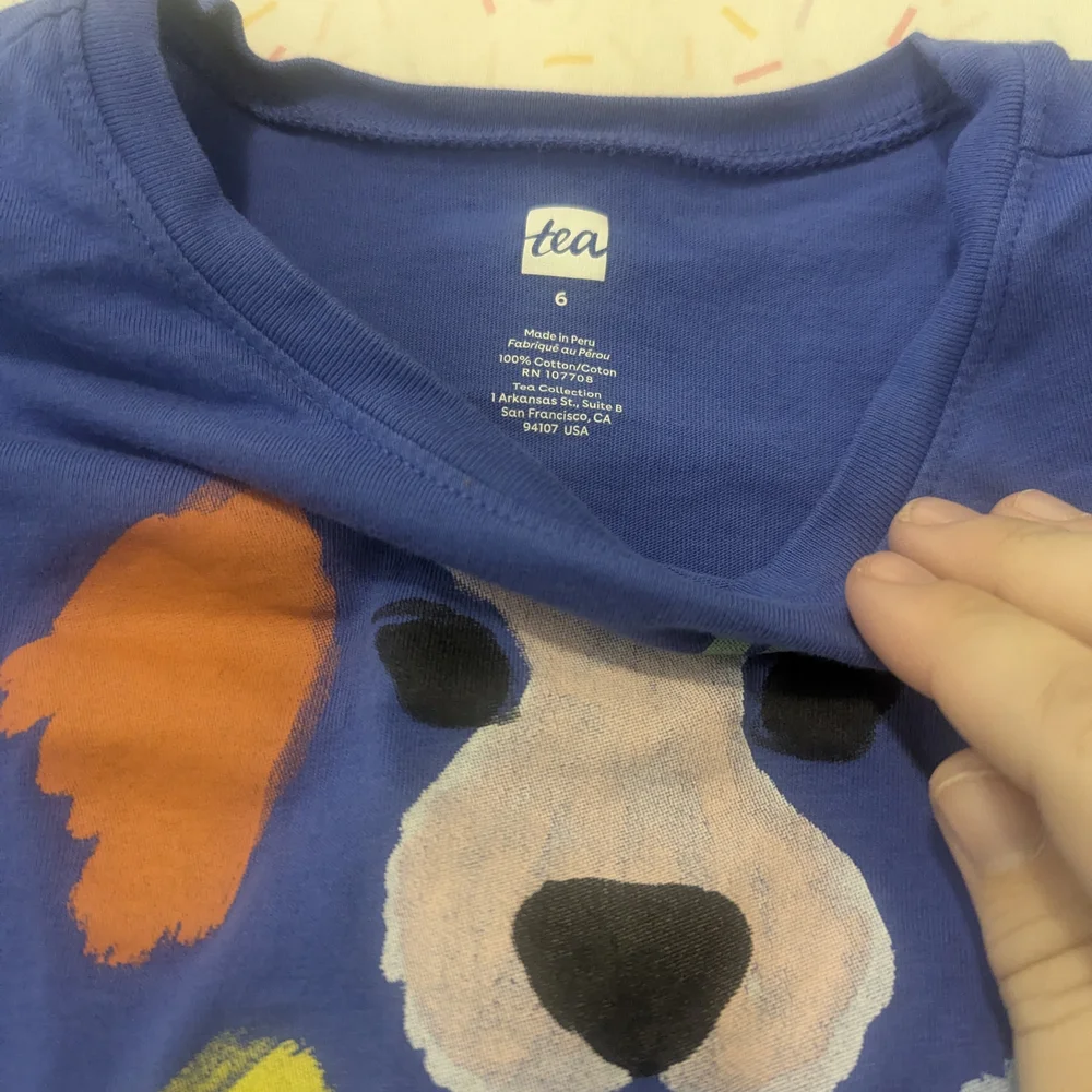Tea Collection Blue Long Sleeve Shirt with Colorful Graphic
